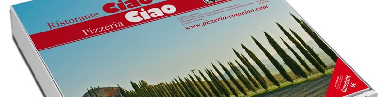 Pizzakarton mit Flyer