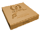 Pizzakarton 20x20x3,5cm Digitaldruck 4c<br>Öko braun
